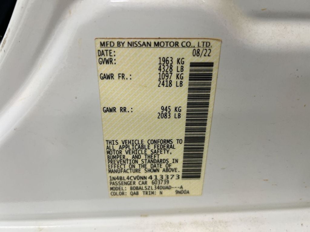 2022 Nissan Altima 2.5 SR