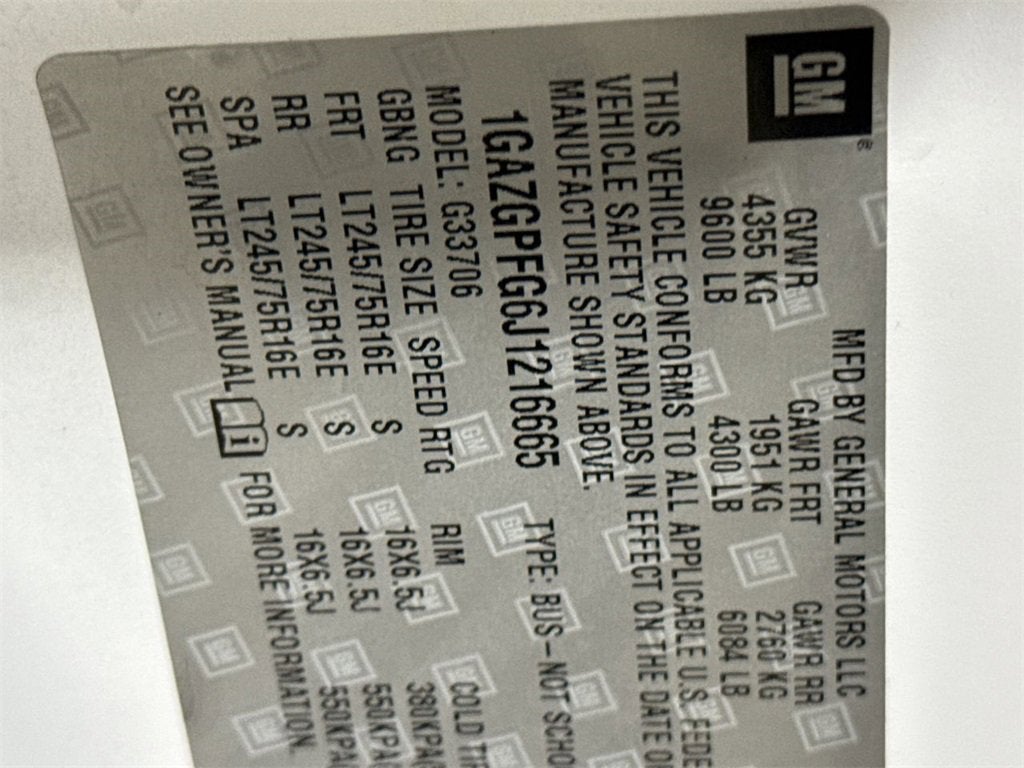 2018 Chevrolet Express Passenger 3500 LT