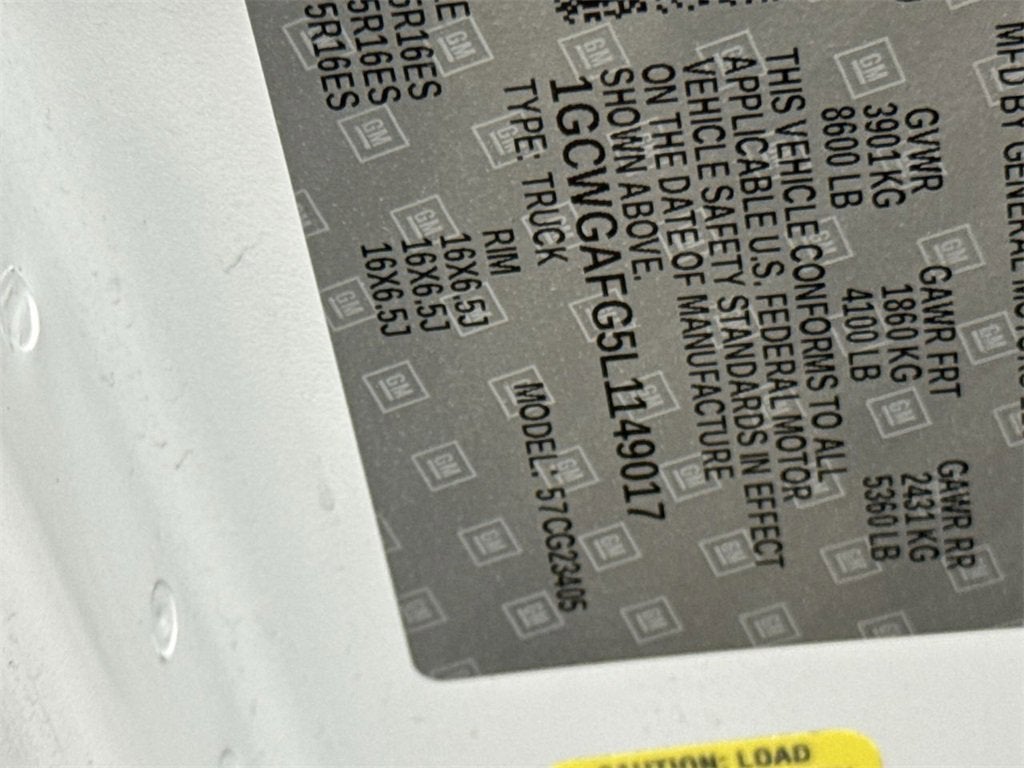 2020 Chevrolet Express Cargo 2500 WT