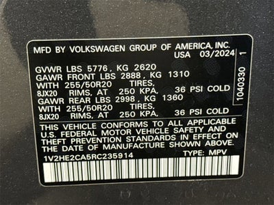 2024 Volkswagen Atlas Cross Sport 2.0T SE w/Technology