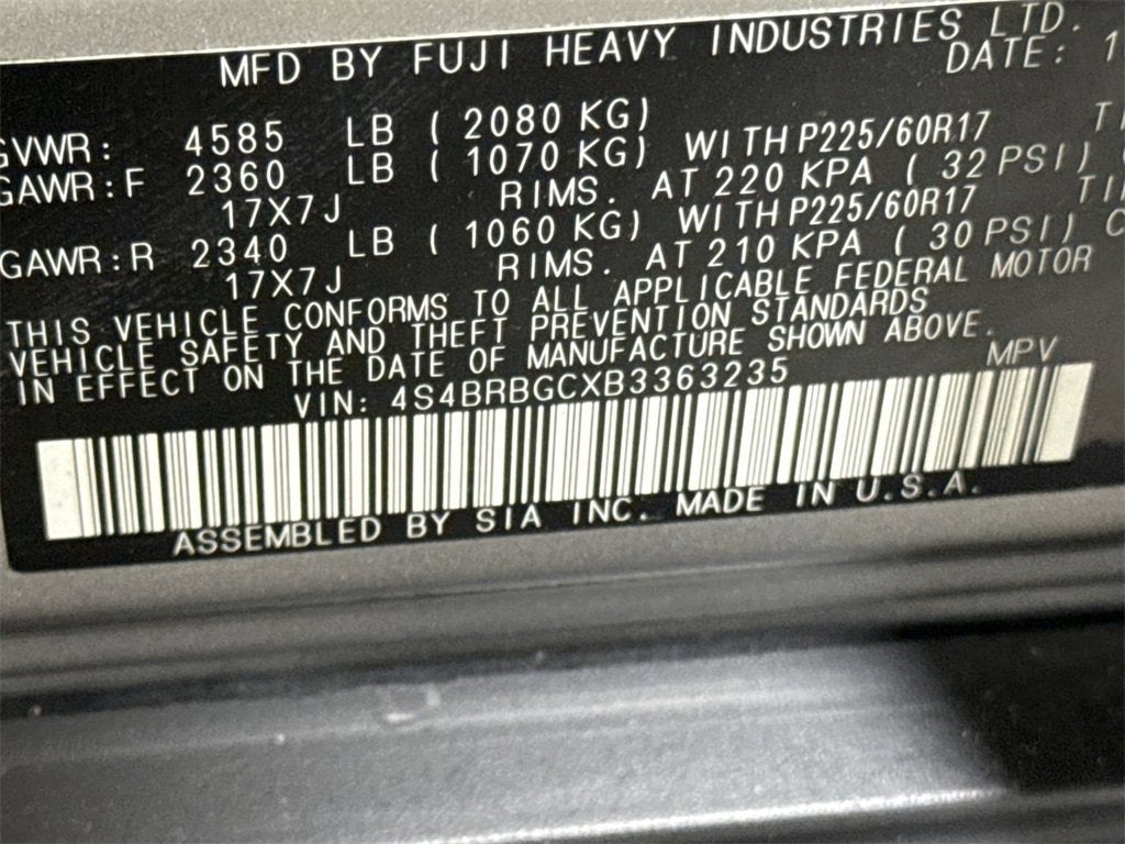 2011 Subaru Outback 2.5i Prem AWP/Pwr Moon