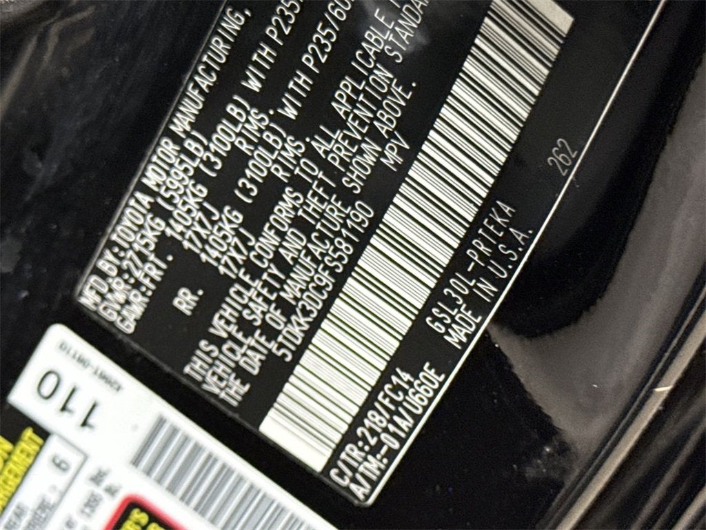 2015 Toyota Sienna LE AAS