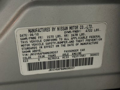 2010 INFINITI G37 Sedan Base