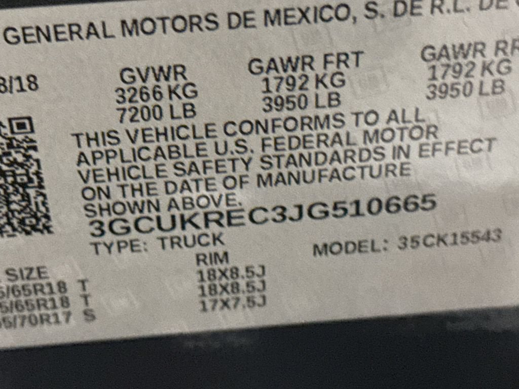 2018 Chevrolet Silverado 1500 LT