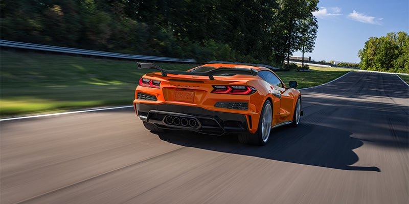 2023 Chevrolet Z06 driving on a race track